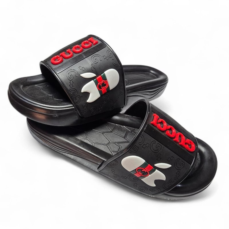 3003 شبشب ربر بروتان رجالي خريطة - جوتشي- ابيض*احمر