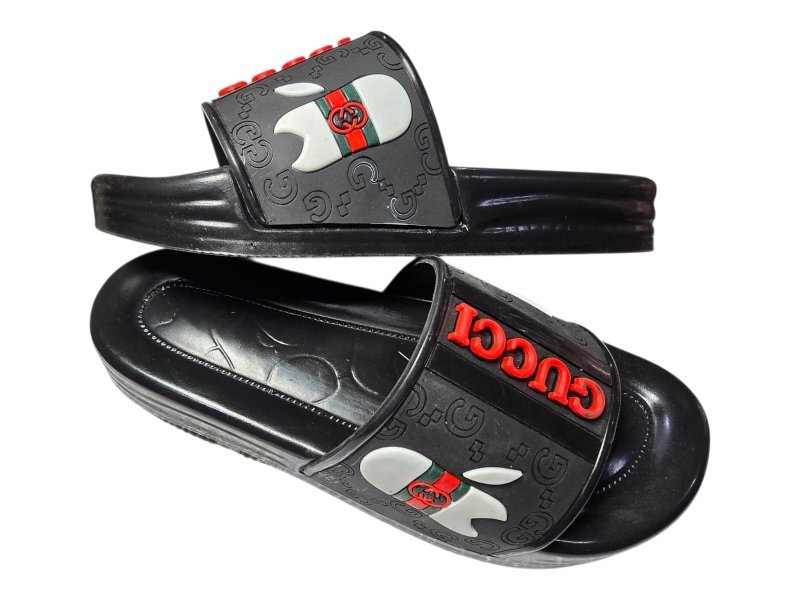 شبشب ربر بروتان شبابي خريطة - جوتشي- ابيض*اخضر