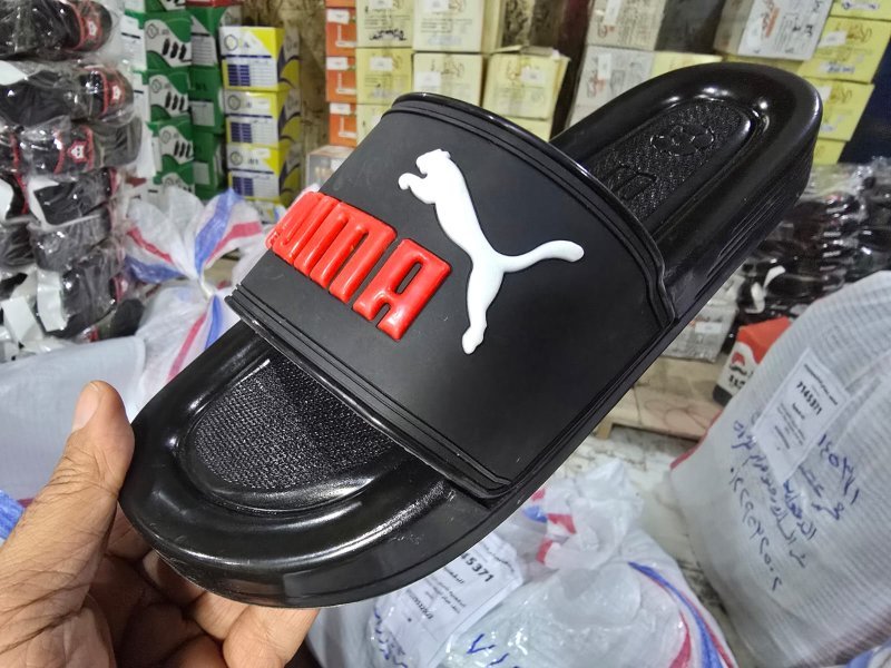 3006 شبشب ربر بروتان رجالي 3سم -puma2 - احمر*ابيض