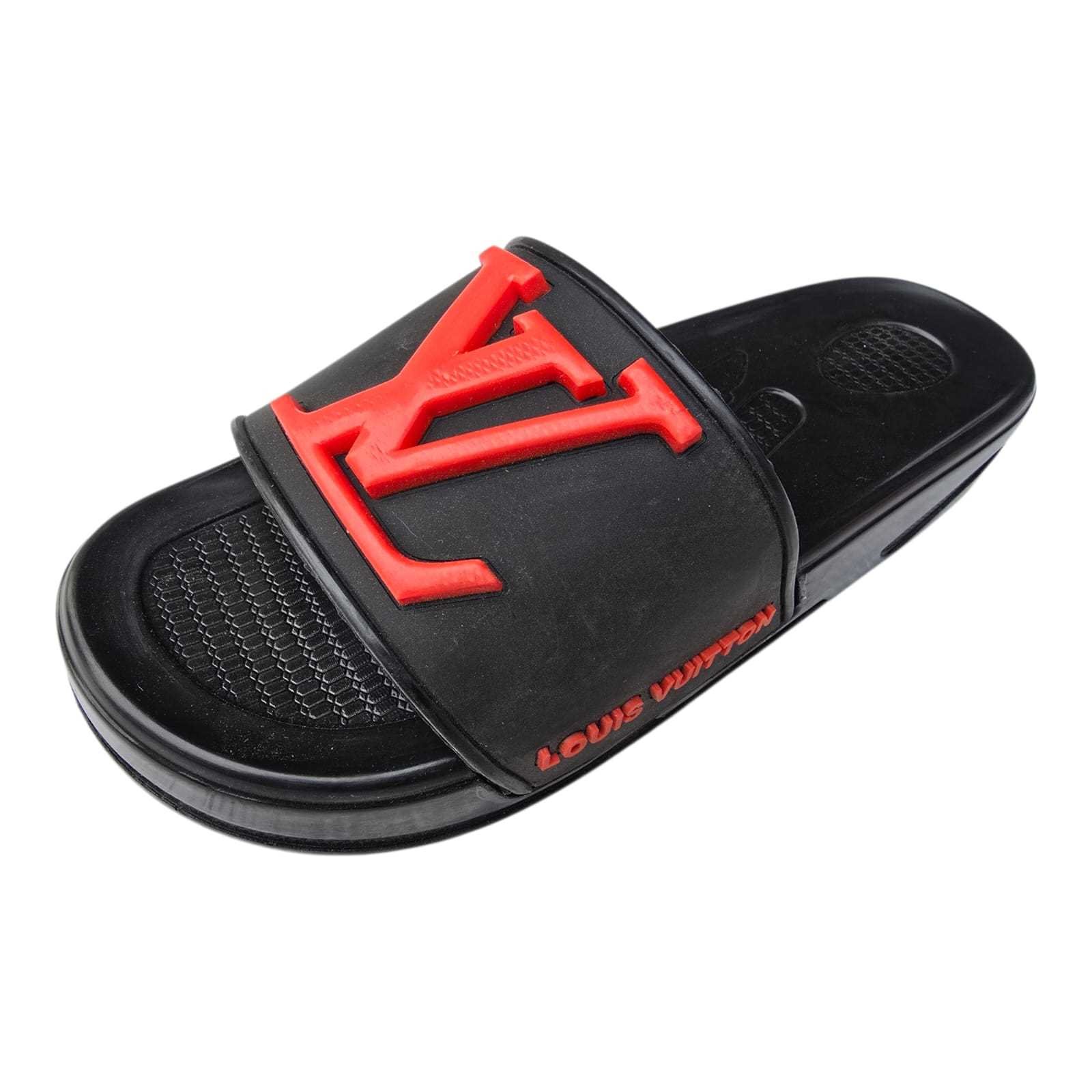 3006 شبشب ربر بروتان رجالي اديدس - LV - اسود*احمر