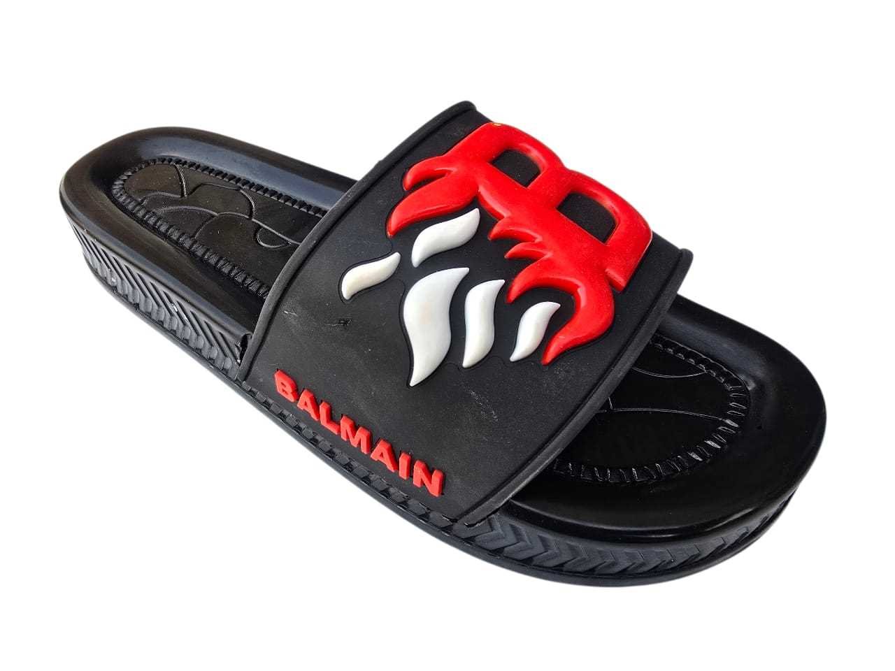 3007 شبشب ربر بروتان رجالي خريطة مشرح - BB - احمر*ابيض