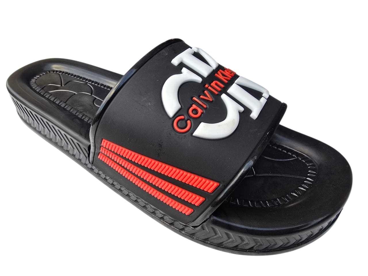 3007 شبشب ربر بروتان رجالي خريطة مشرح -CK- ابيض*احمر