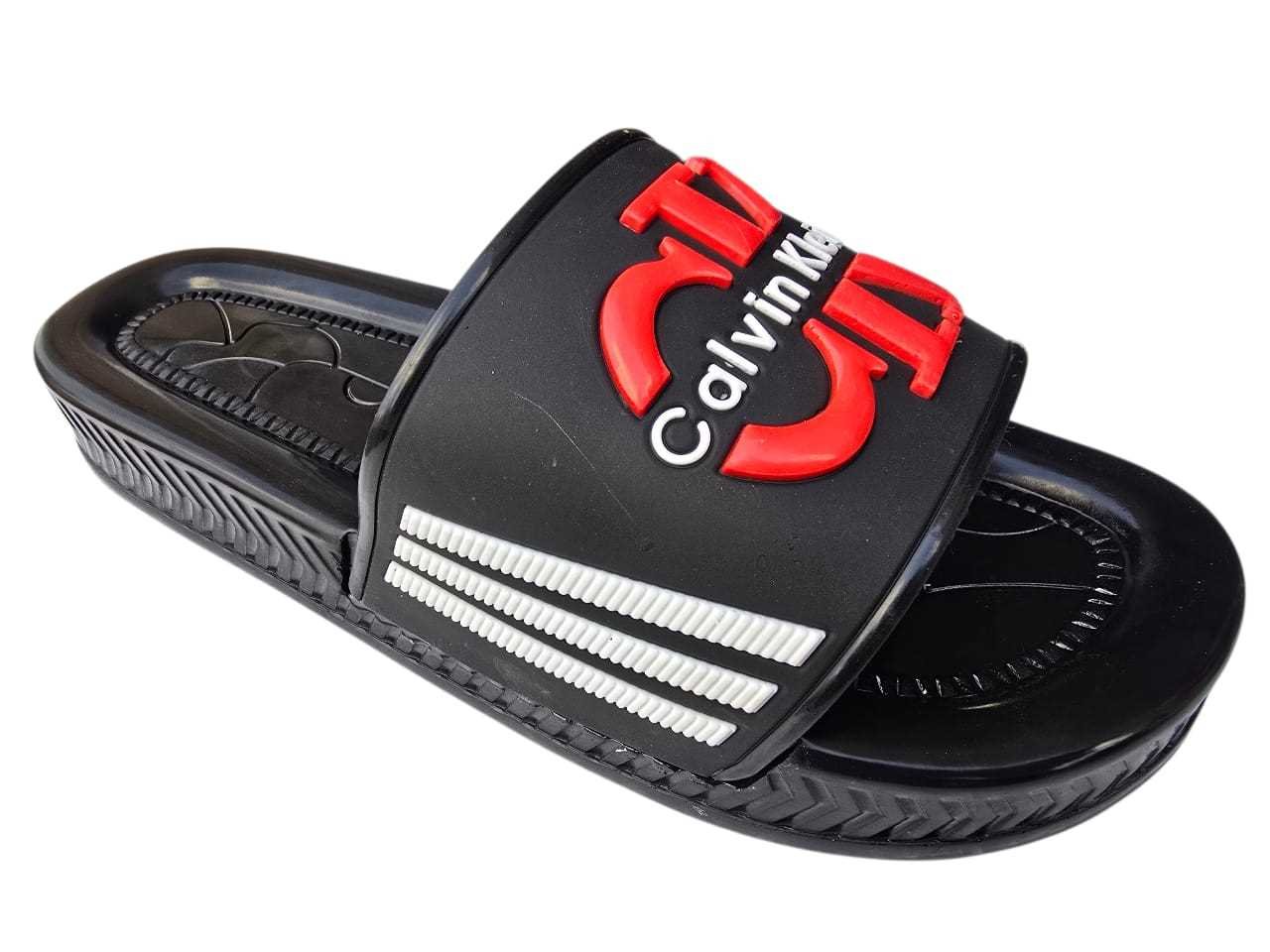 3007 شبشب ربر بروتان رجالي خريطة مشرح -CK- احمر*ابيض