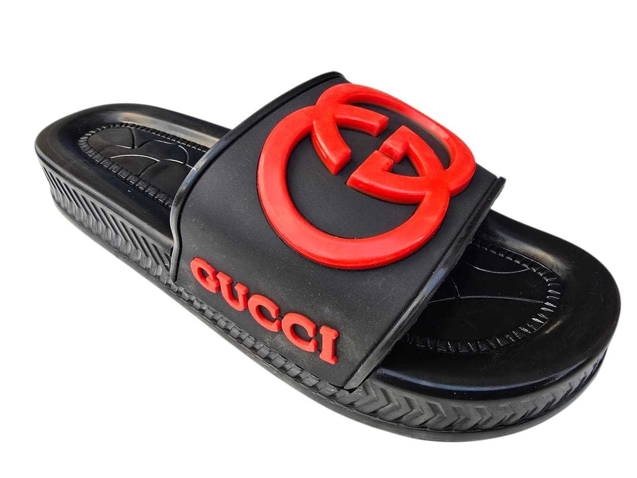 3007 شبشب ربر بروتان رجالي خريطة مشرح -GG2- اسود*احمر