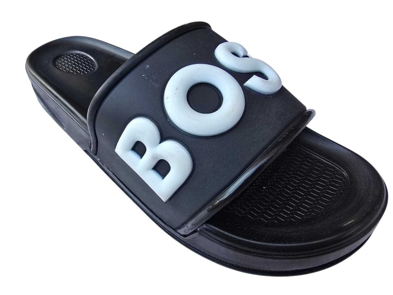 3006 شبشب ربر بروتان رجالي اديدس -boss- اسود*ابيض