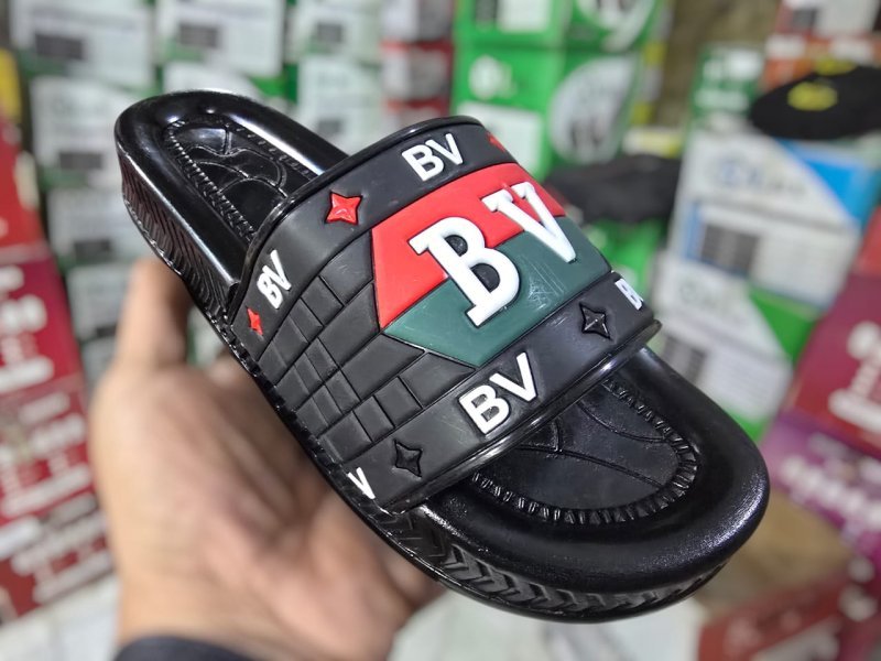 3007 شبشب ربر بروتان رجالي خريطة مشرح -BV - احمر*اخضر