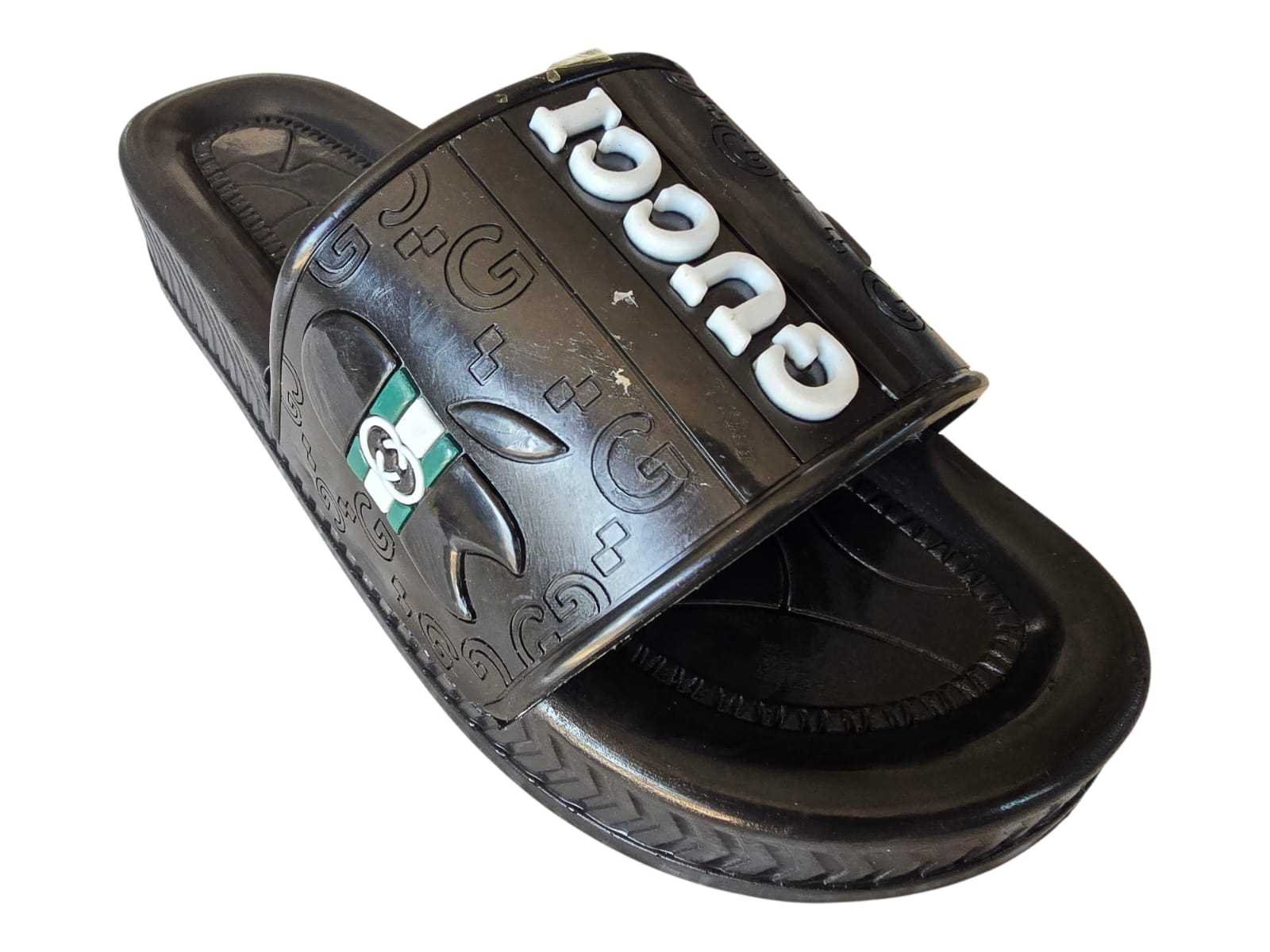 3007 شبشب ربر بروتان رجالي خريطة مشرح - GUCCIE - ابيض*اخضر