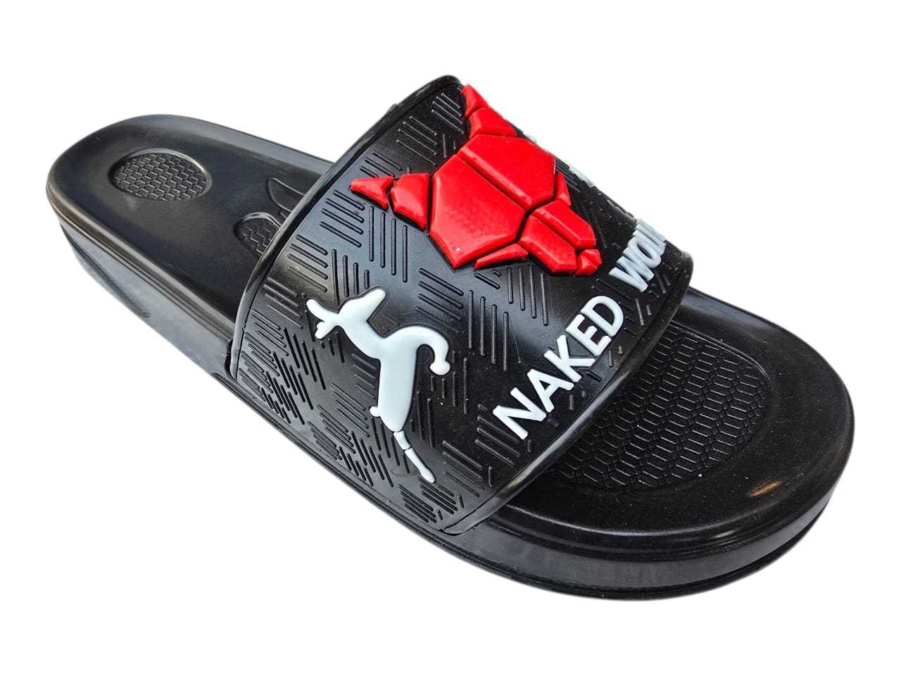 3006 شبشب ربر بروتان رجالي اديدس ولف - احمر*ابيض