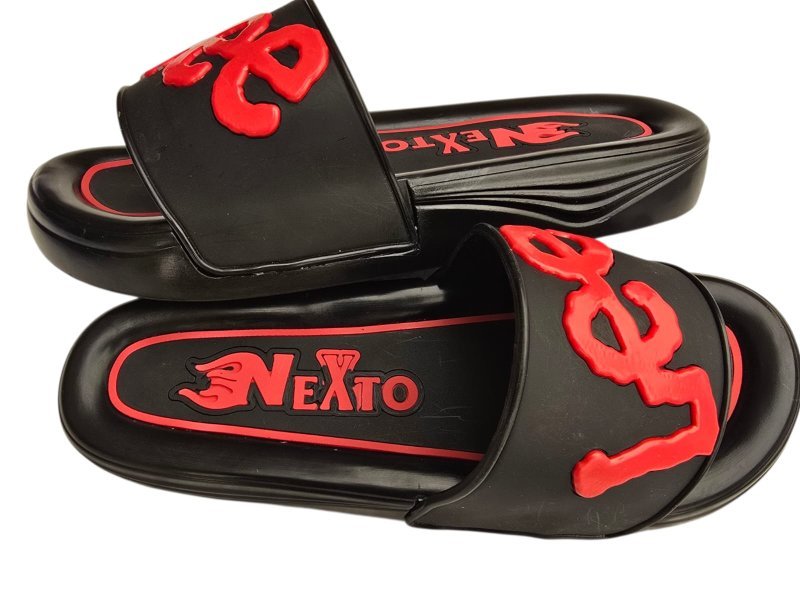 3002 شبشب ربر بروتان رجالي خريطة +انسيرت - لي - اسود*احمر