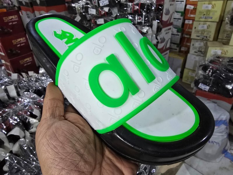 شبشب ربر بروتان رجالي 7سم+انسيرت- الو- ابيض*اخضر