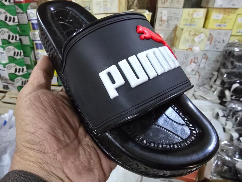 3007 شبشب ربر بروتان رجالي خريطة مشرح - pumo2- ابيض*احمر