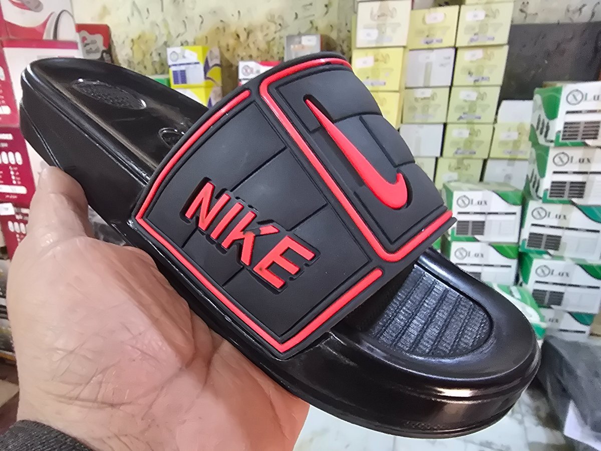 3006 شبشب ربر بروتان رجالي اديدس - nike2 - اسود*احمر