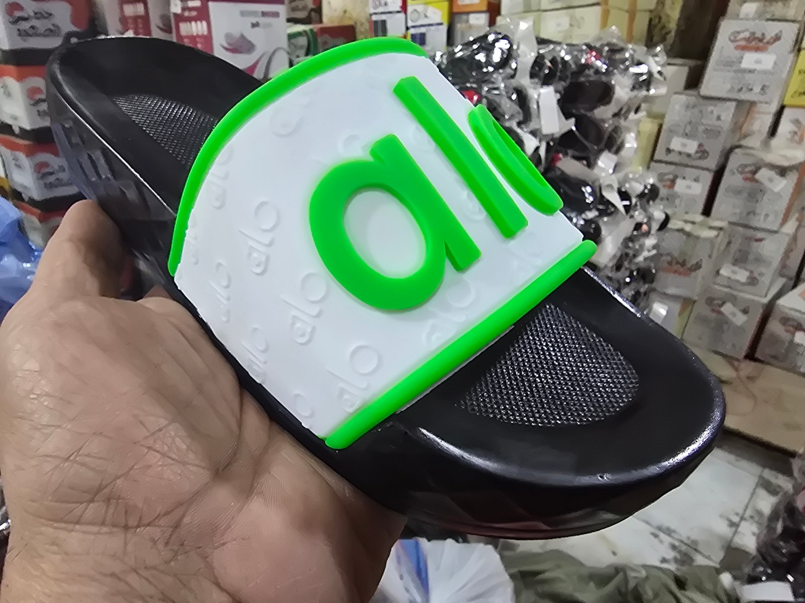 3009 شبشب ربر بروتان شبابي - الو - ابيض*اخضر