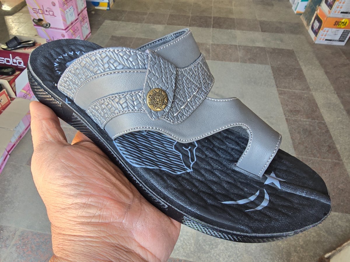 شبشب سكاي مبطن رجالي - solo - 906 -   فضي