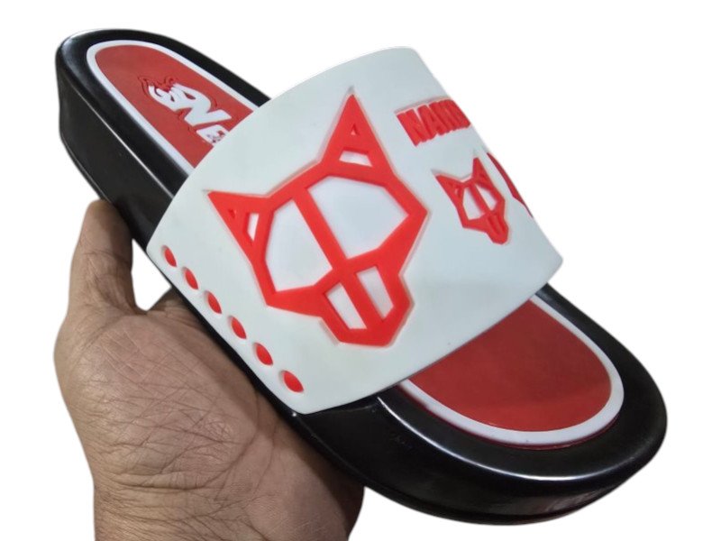 شبشب ربر بروتان رجالي 7سم+انسيرت- ولف- ابيض*احمر