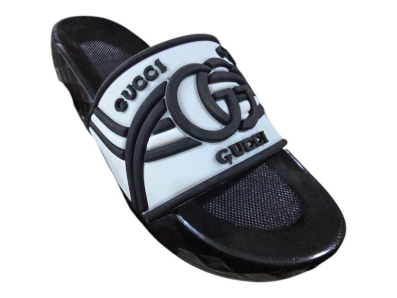 3007 شبشب ربر بروتان شبابي -جوتشي 3- ابيض*اسود