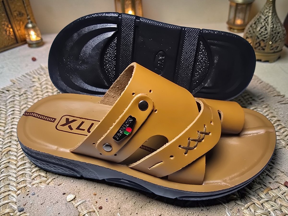 شبشب جلد شبابي - xlux - 703 -   عسلي